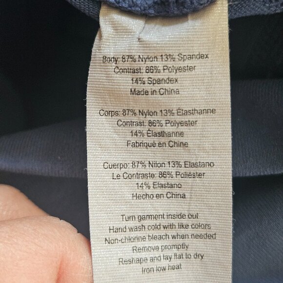 Alo Yoga Leggings Womens XS High Waist Stretch Mesh Panel Epic Blue Gym Training - Picture 9 of 9